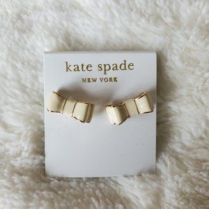 Kate Spade Moon River Bow Earrings Cream NWT